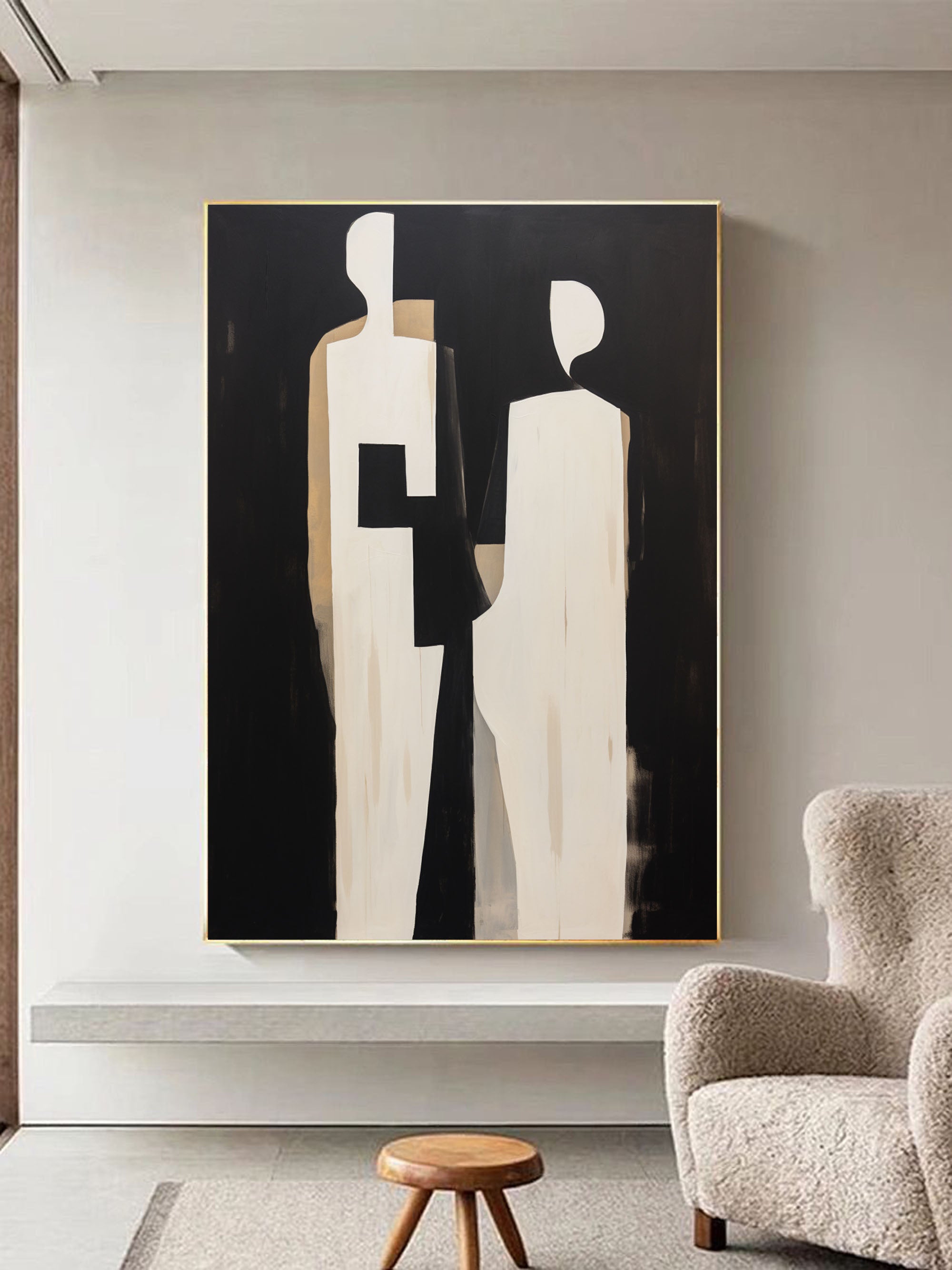 Contemporary Minimalist Art Painting hand - painted #HM576