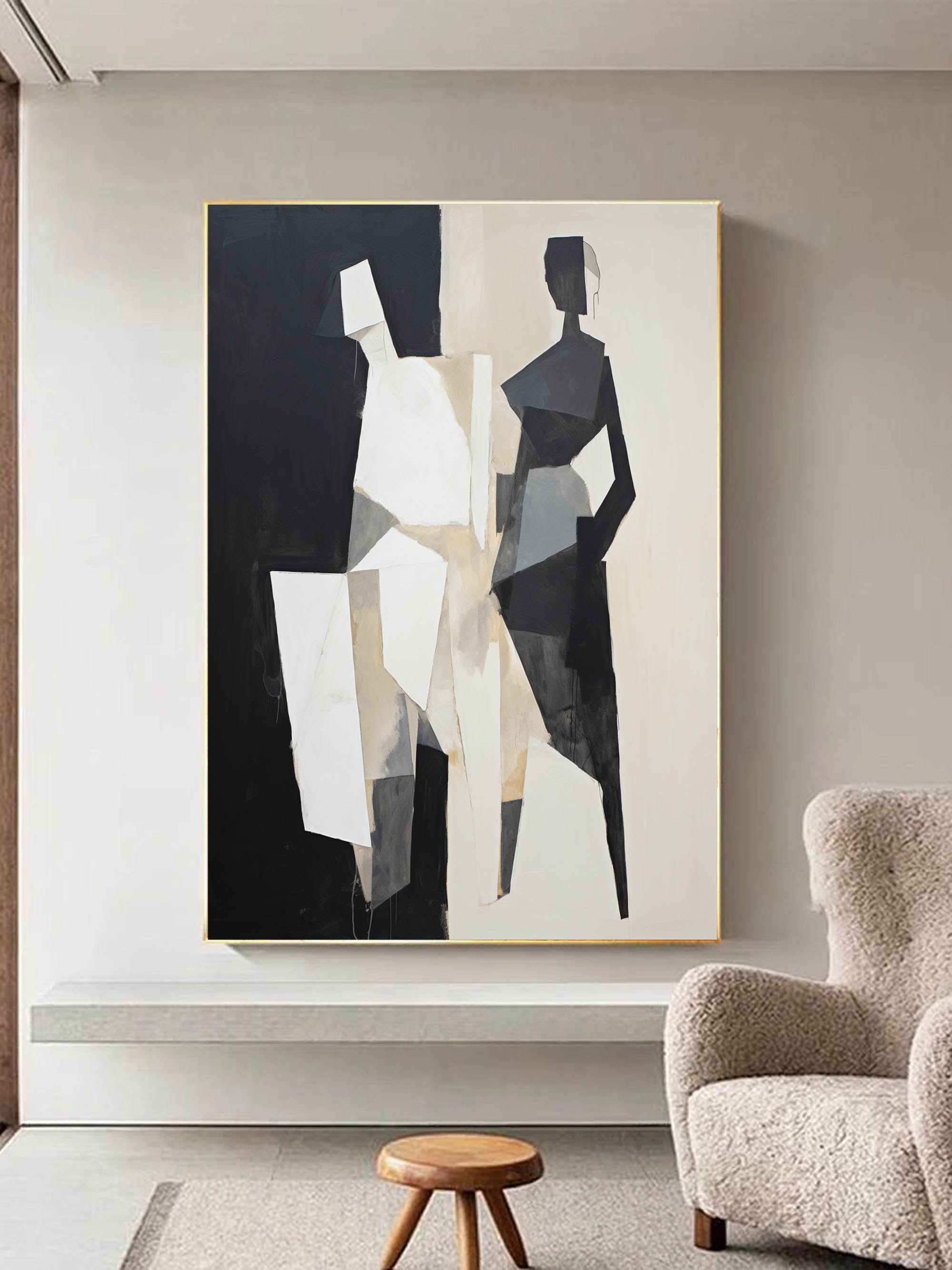 Contemporary Minimalist Art Painting hand - painted #HM178