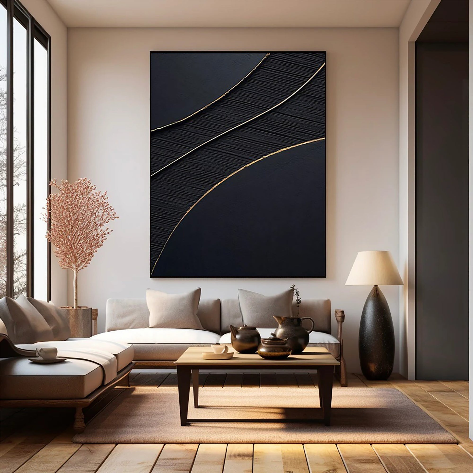 Contemporary Minimalist Art Painting hand - painted #HM1405