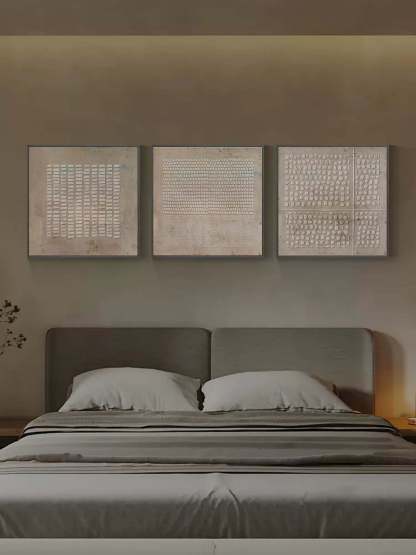 Plaster Art Painting hand - painted Set Of 3 #HM675-Homemural