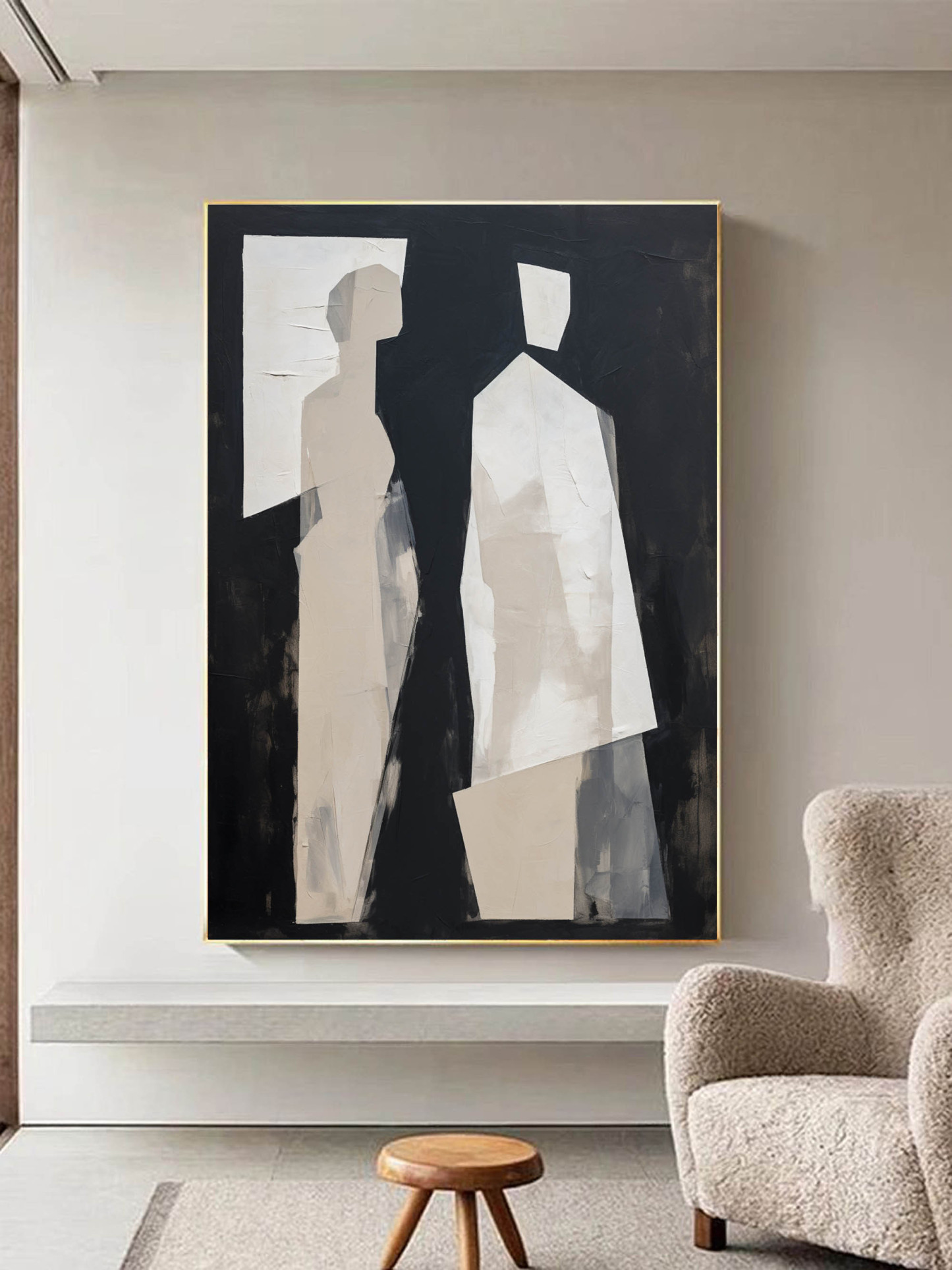 Contemporary Minimalist Art Painting hand - painted #HM578