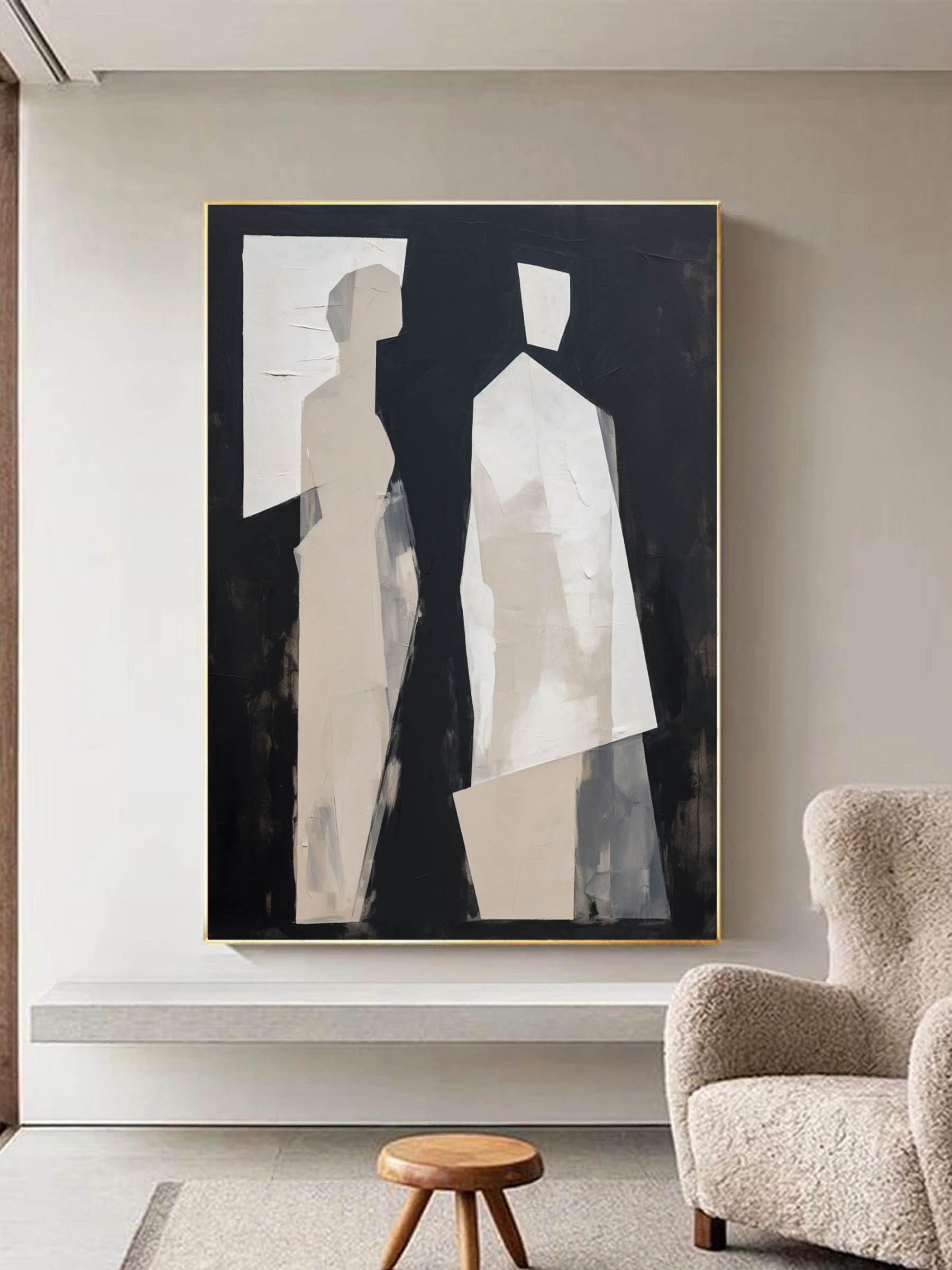 Contemporary Minimalist Art Painting hand - painted #HM578