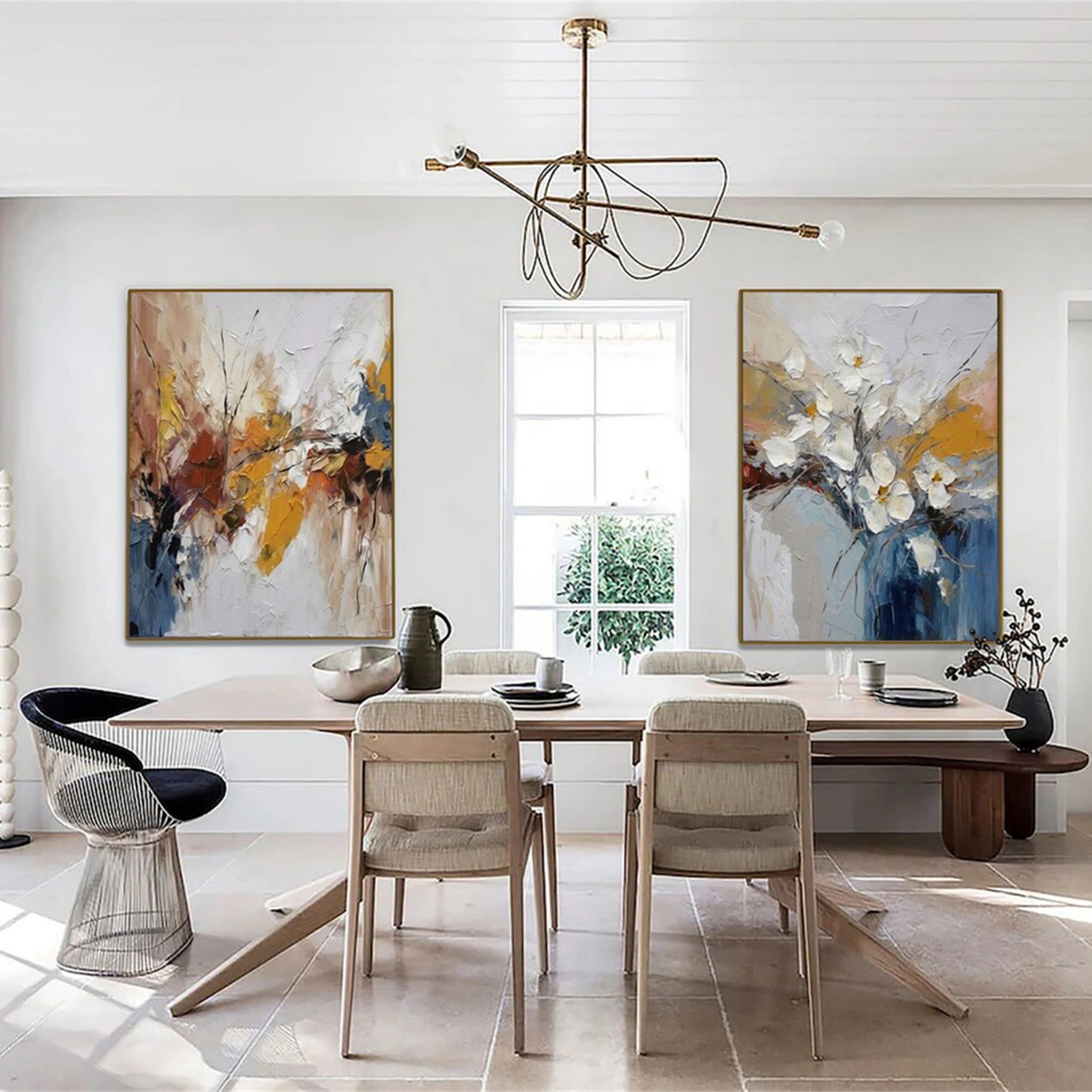 Colorful Paintings Art Painting hand - painted Set of 2 #HM1407