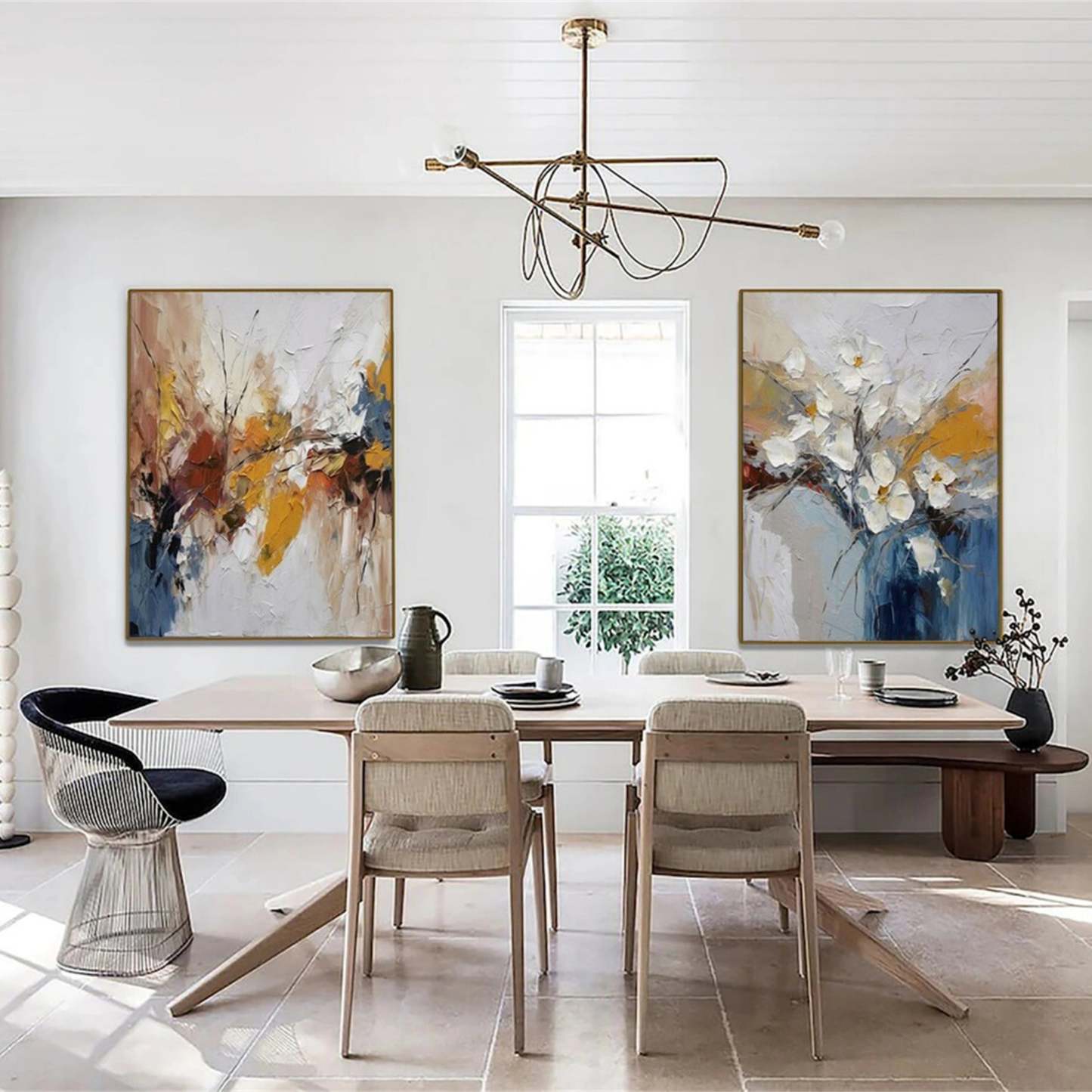 Colorful Paintings Art Painting hand - painted Set of 2 #HM1407