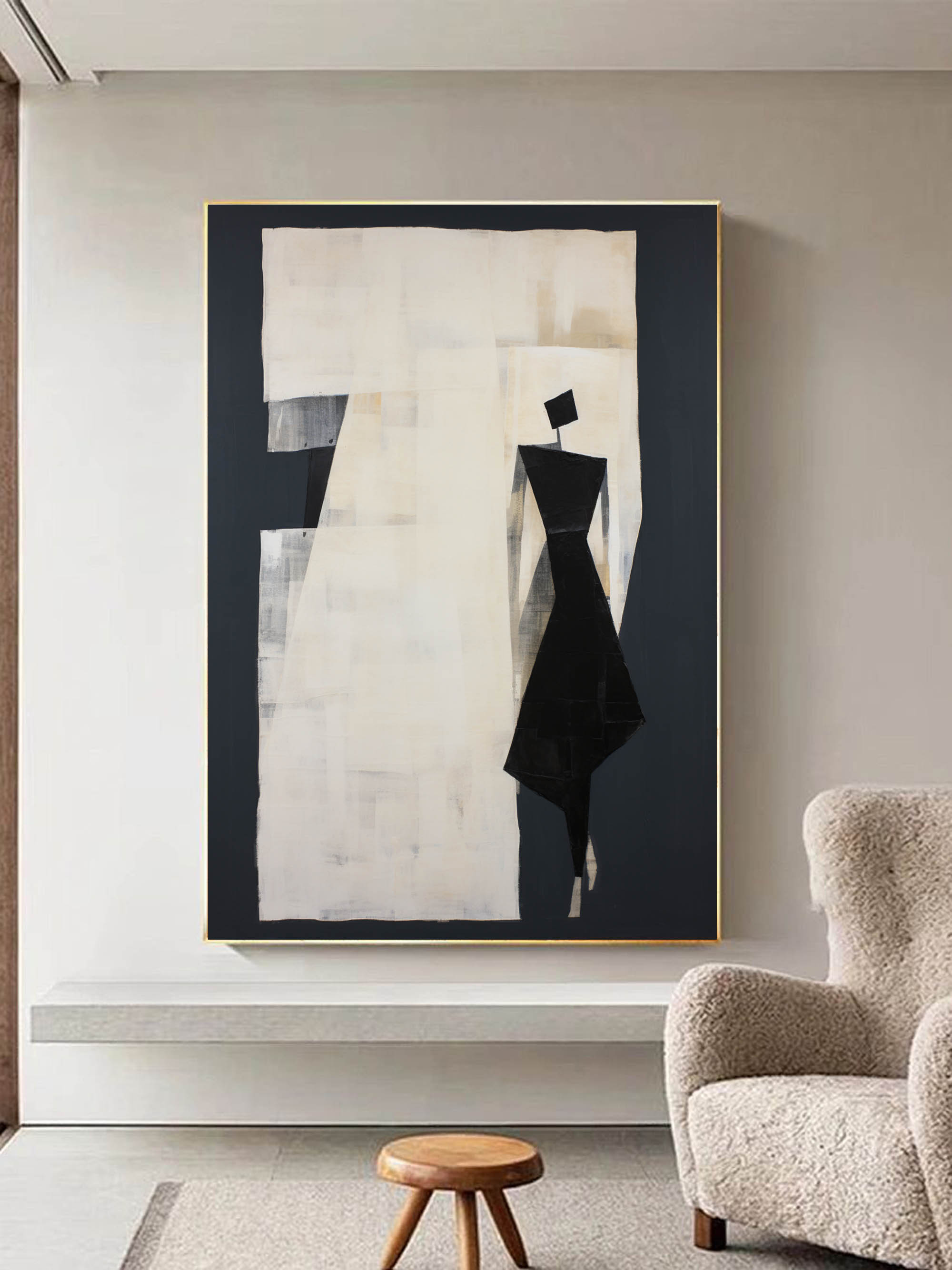 Contemporary Minimalist Art Painting hand - painted #HM163