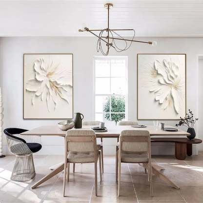 Plaster Art Painting hand - painted Set Of 2 #HM1432