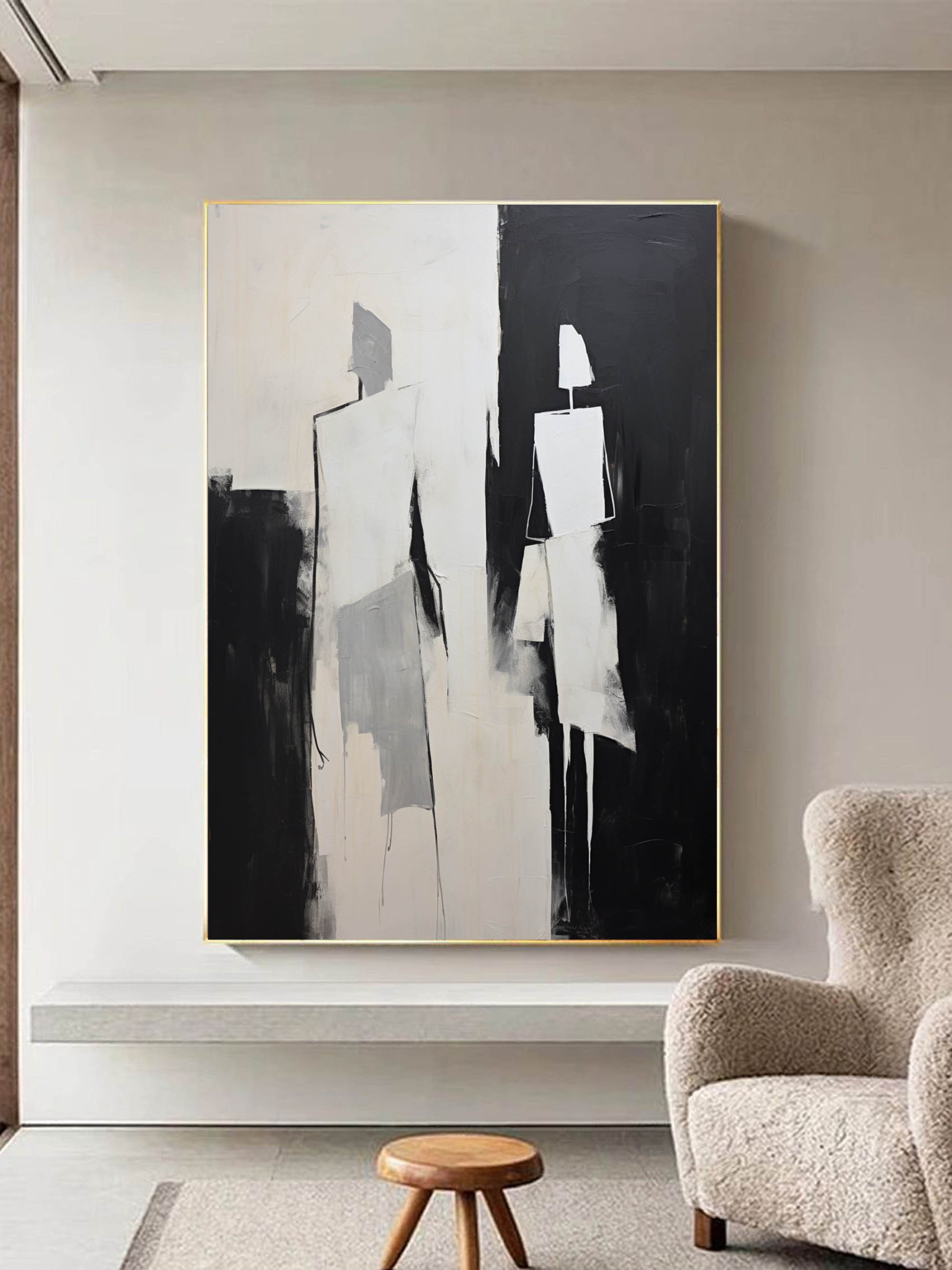 Contemporary Minimalist Art Painting hand - painted #HM588