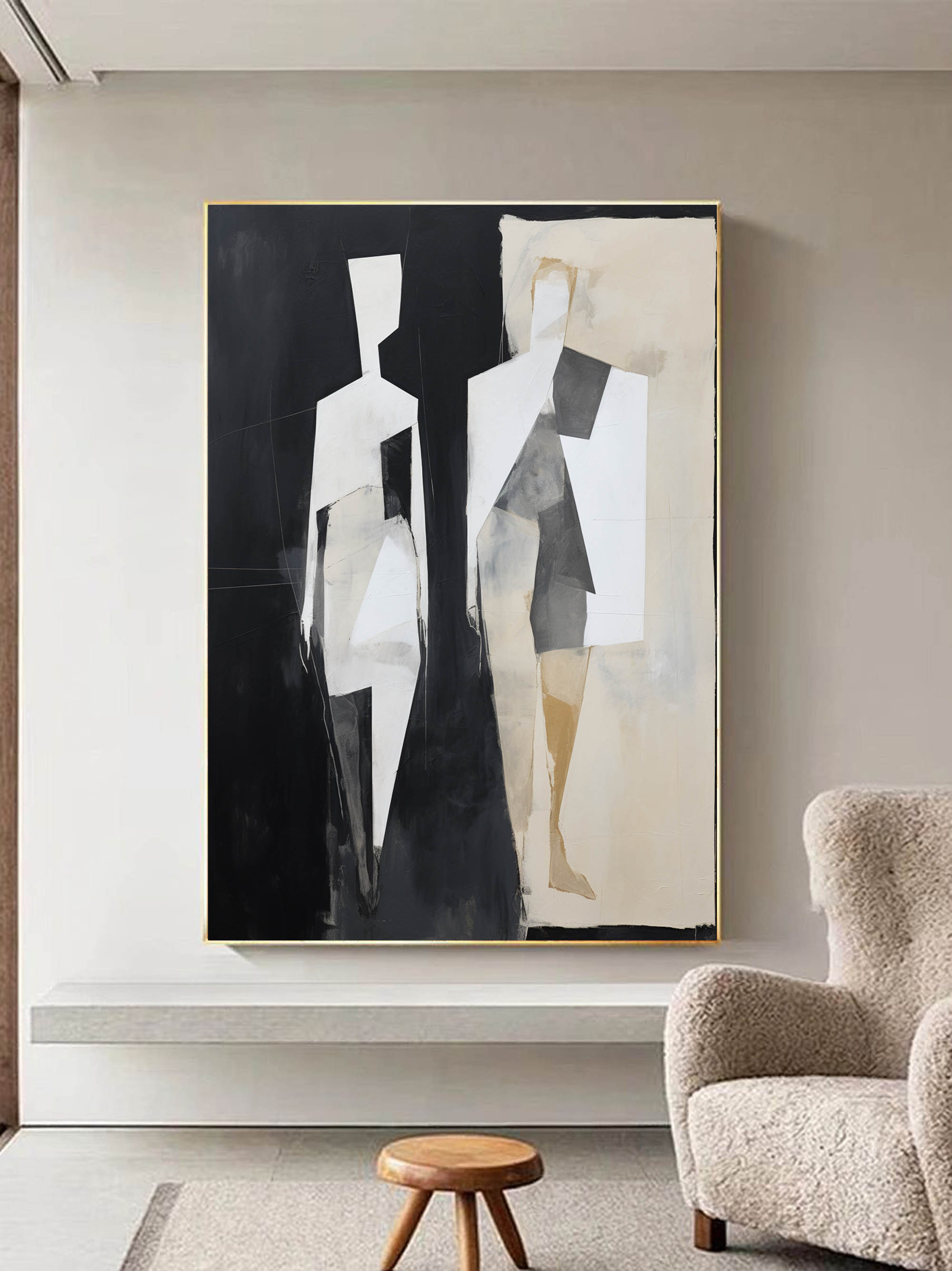 Contemporary Minimalist Art Painting hand - painted #HM177