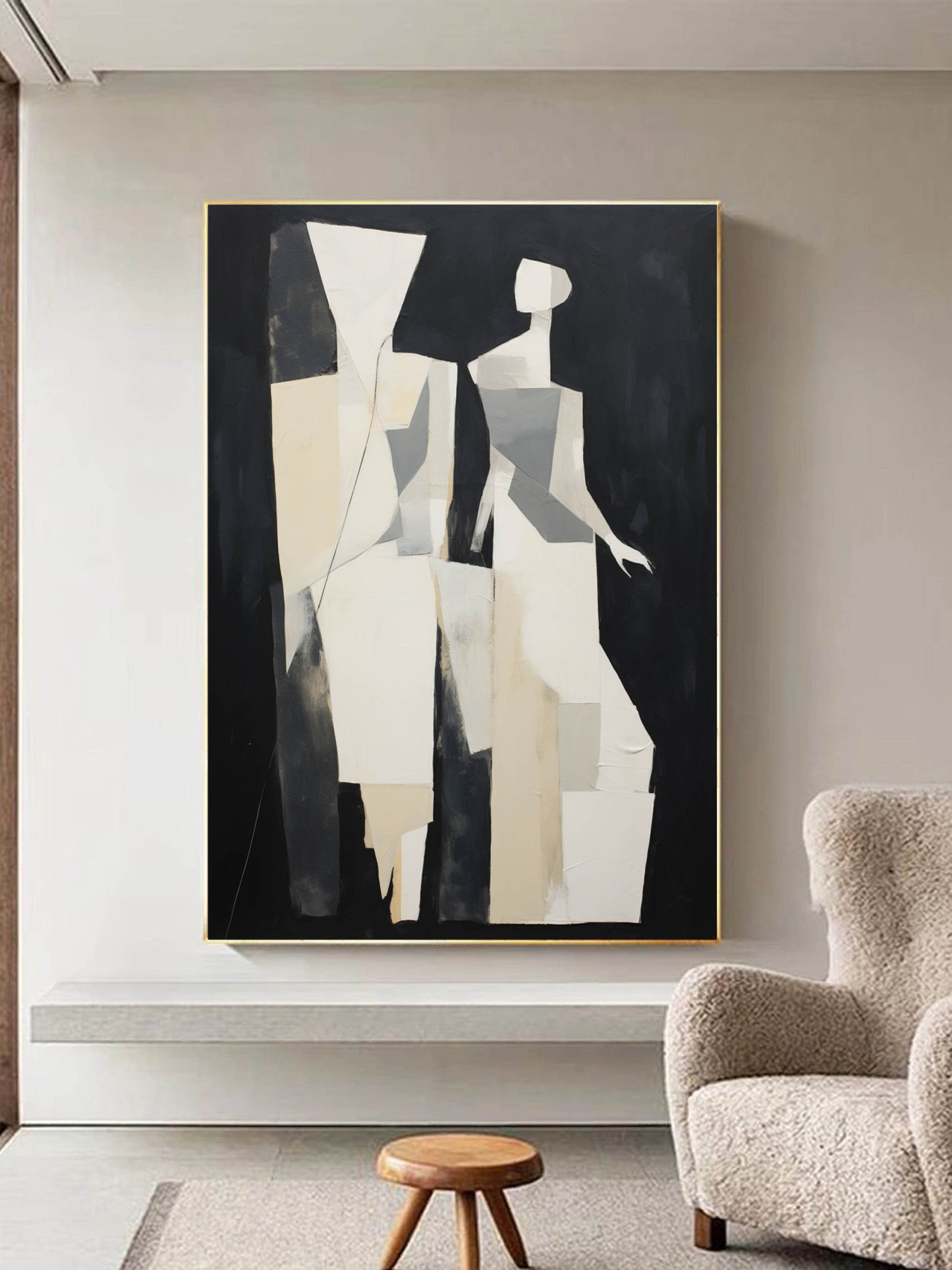 Contemporary Minimalist Art Painting hand - painted #HM609