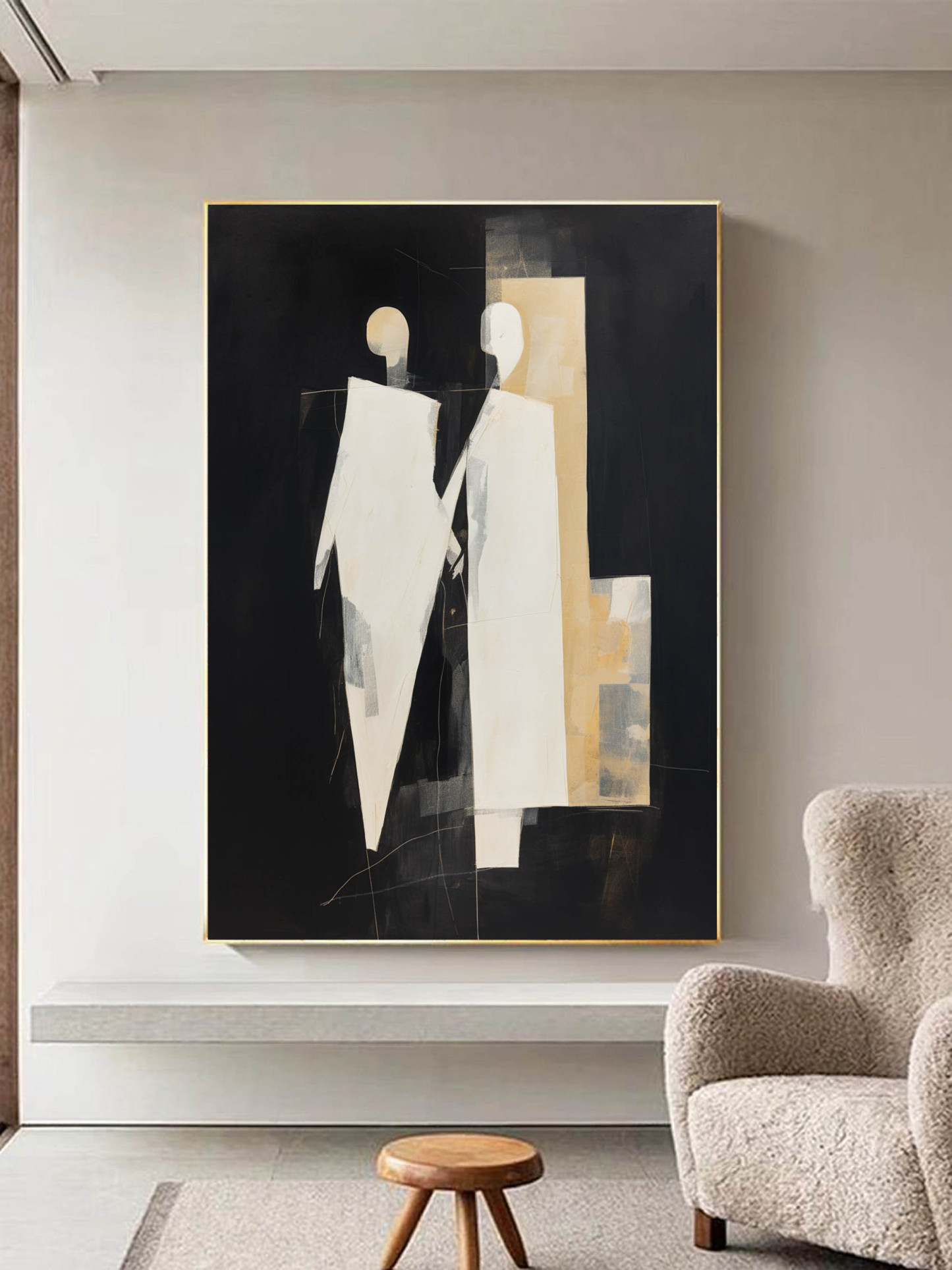 Contemporary Minimalist Art Painting hand - painted #HM435