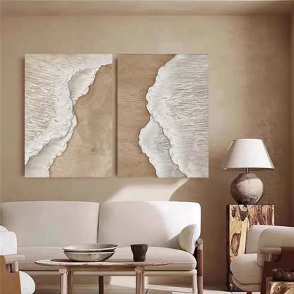 Plaster Art Painting hand - painted Set Of 2 #HM738