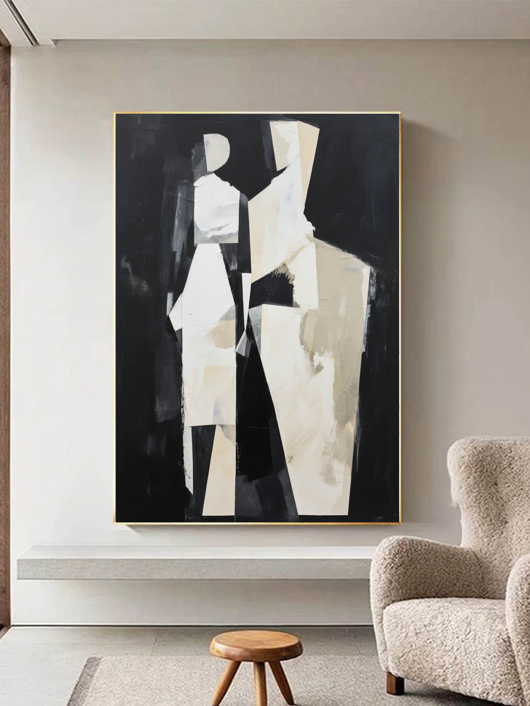 Contemporary Minimalist Art Painting hand - painted #HM583