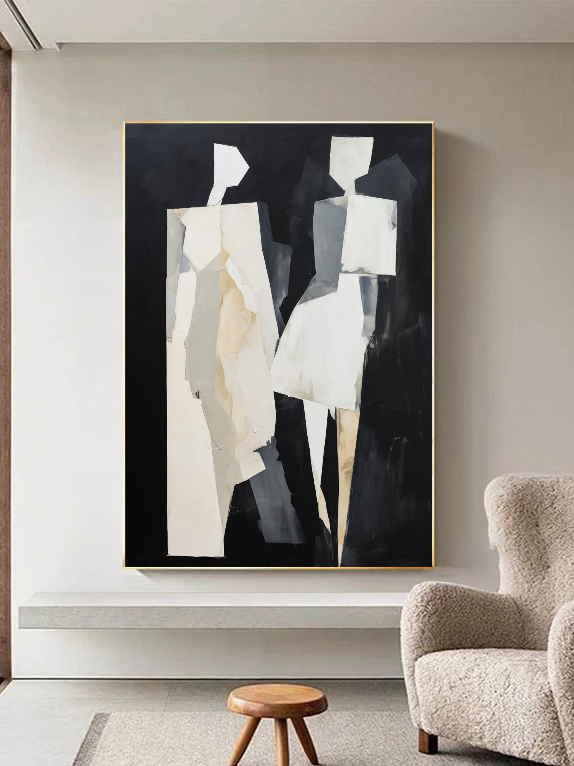 Contemporary Minimalist Art Painting hand - painted #HM595