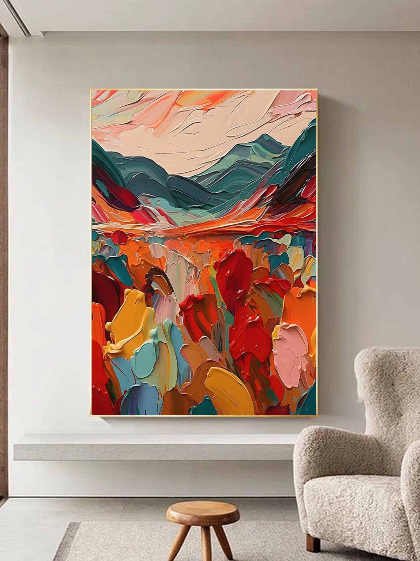 Plaster Art Painting hand - painted #HM699-Homemural