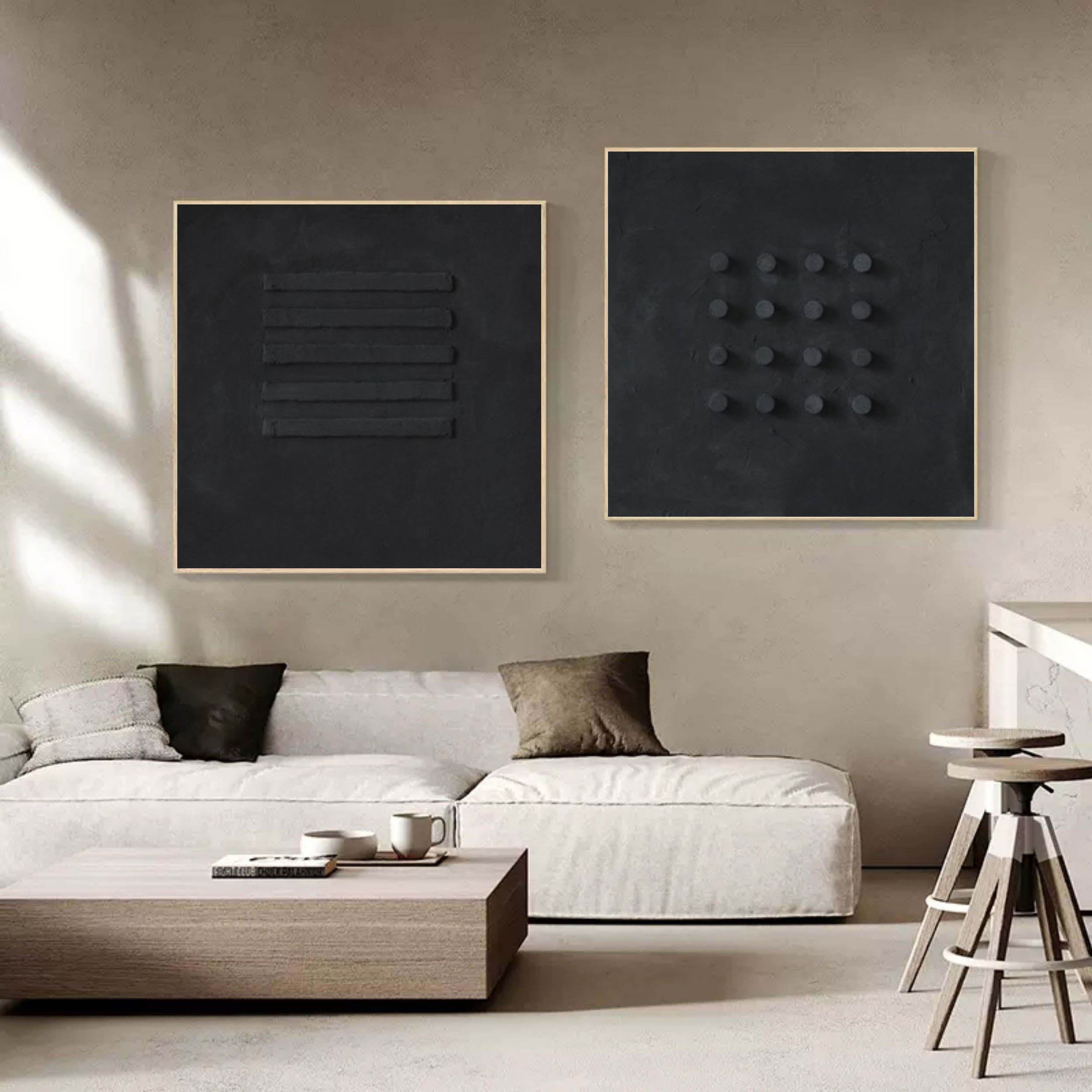 Plaster Art Painting hand - painted Set Of 2 #HM635-Homemural