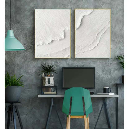 Plaster Art Painting hand - painted Set Of 2 #HM1467