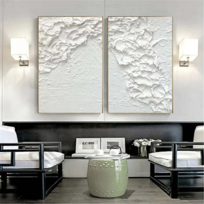Plaster Art Painting hand - painted Set Of 2 #HM1415