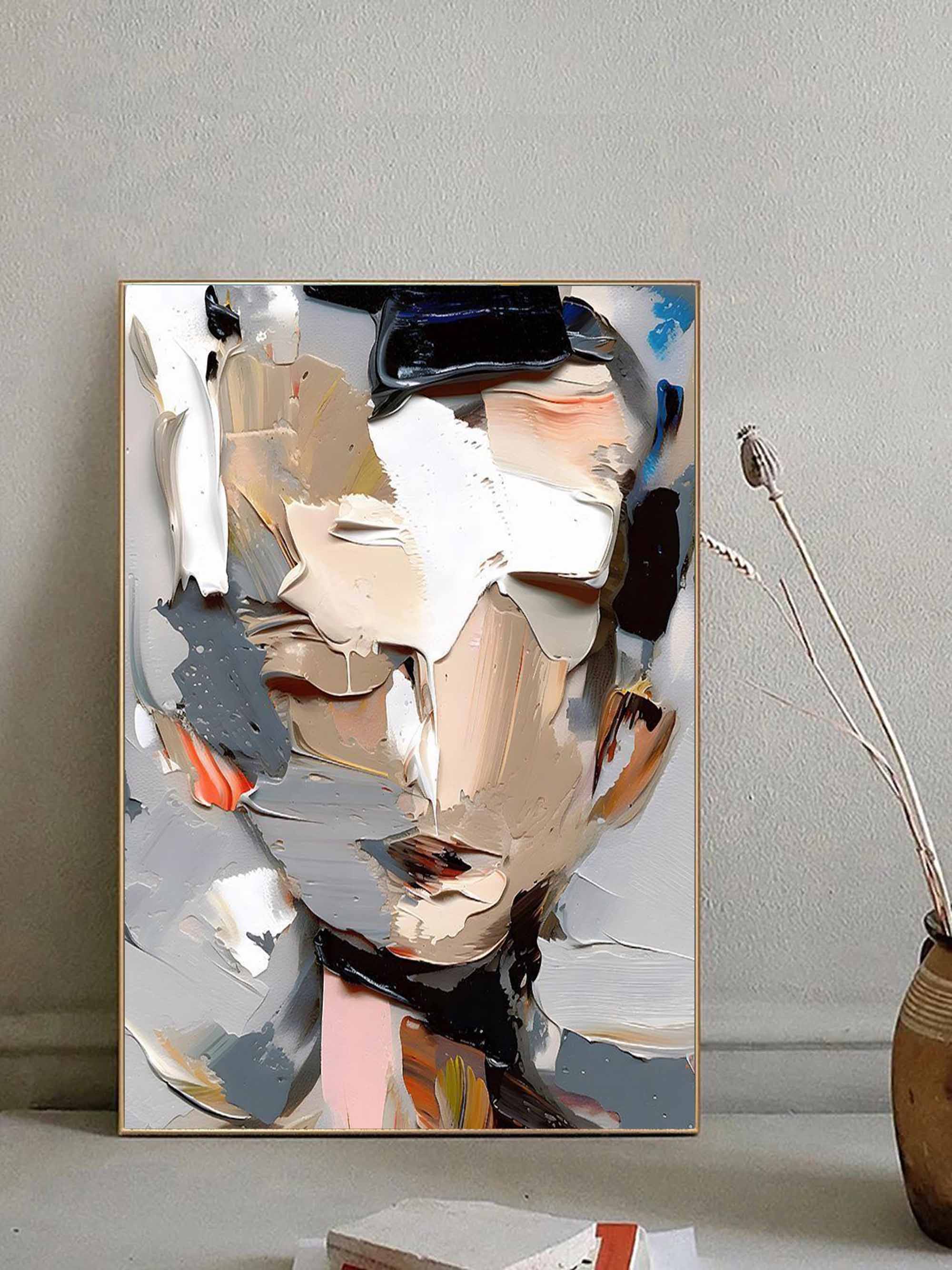 Plaster Art Painting hand - painted #HM672-Homemural