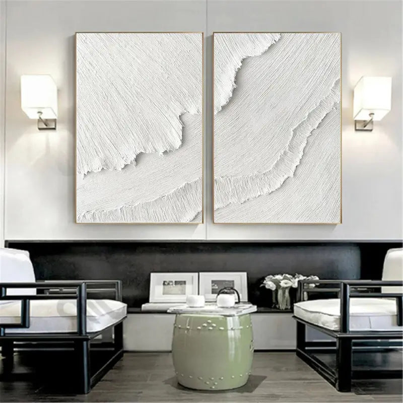 Plaster Art Painting hand - painted Set Of 2 #HM1467