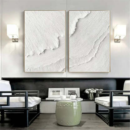 Plaster Art Painting hand - painted Set Of 2 #HM1467