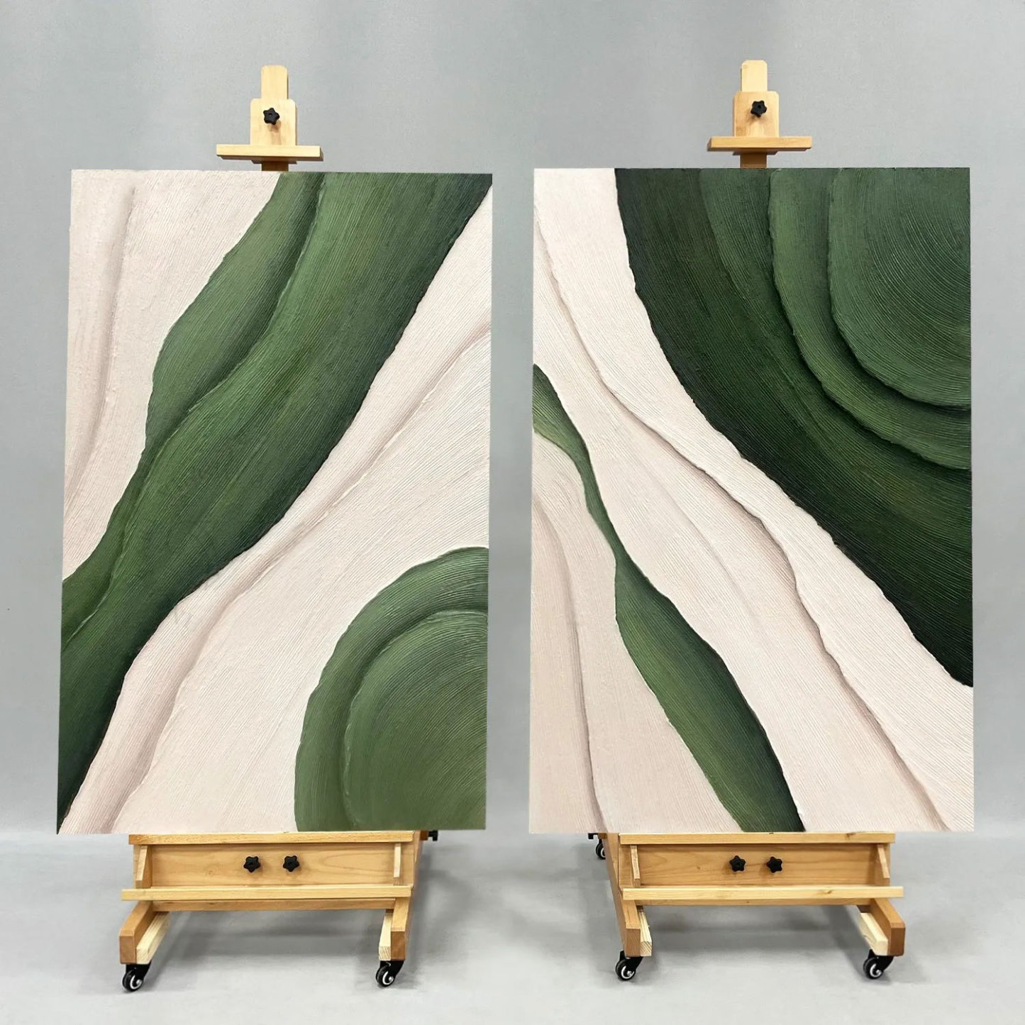 Plaster Art Painting hand - painted Set Of 2 #HM741