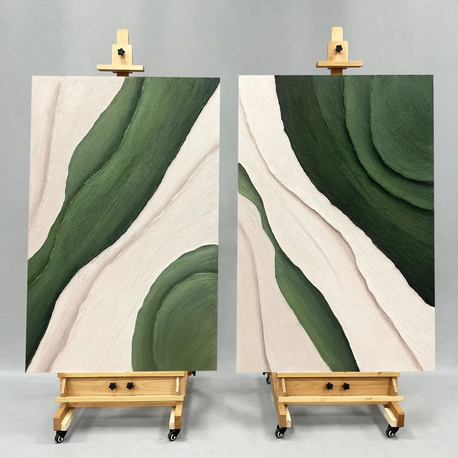 Plaster Art Painting hand - painted Set Of 2 #HM741