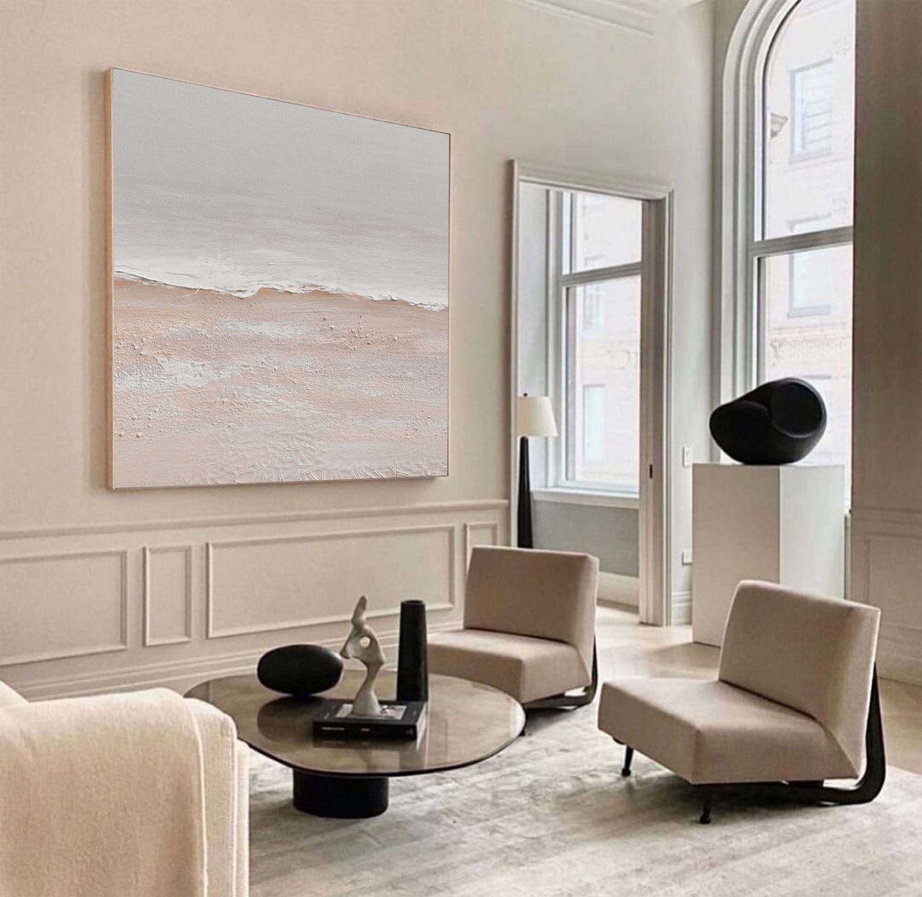 Contemporary Minimalist Art Painting hand - painted #HM1829