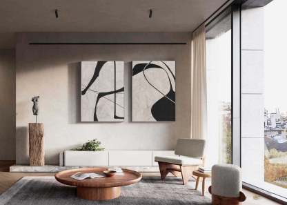 Abstract Art Painting hand-painted Set Of 2 #HM1832