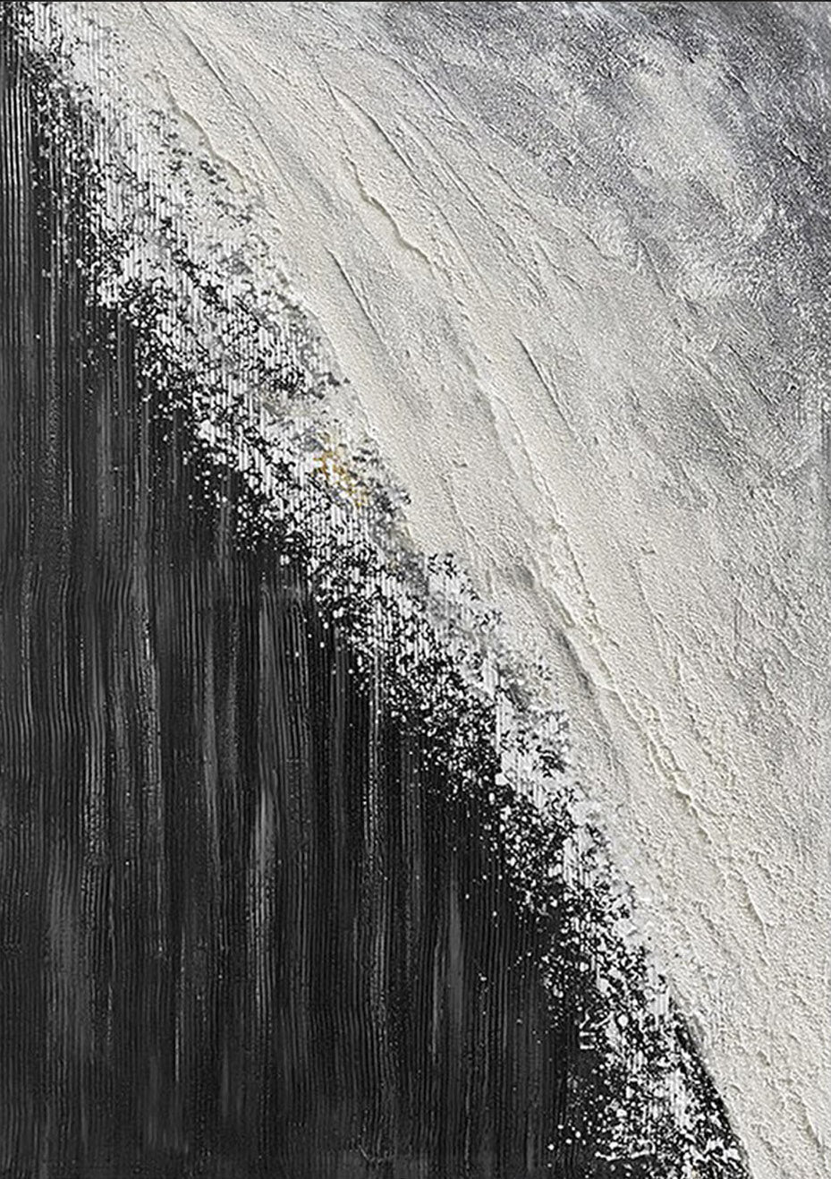 Black and White Minimalist Art Painting hand-painted #HM1853