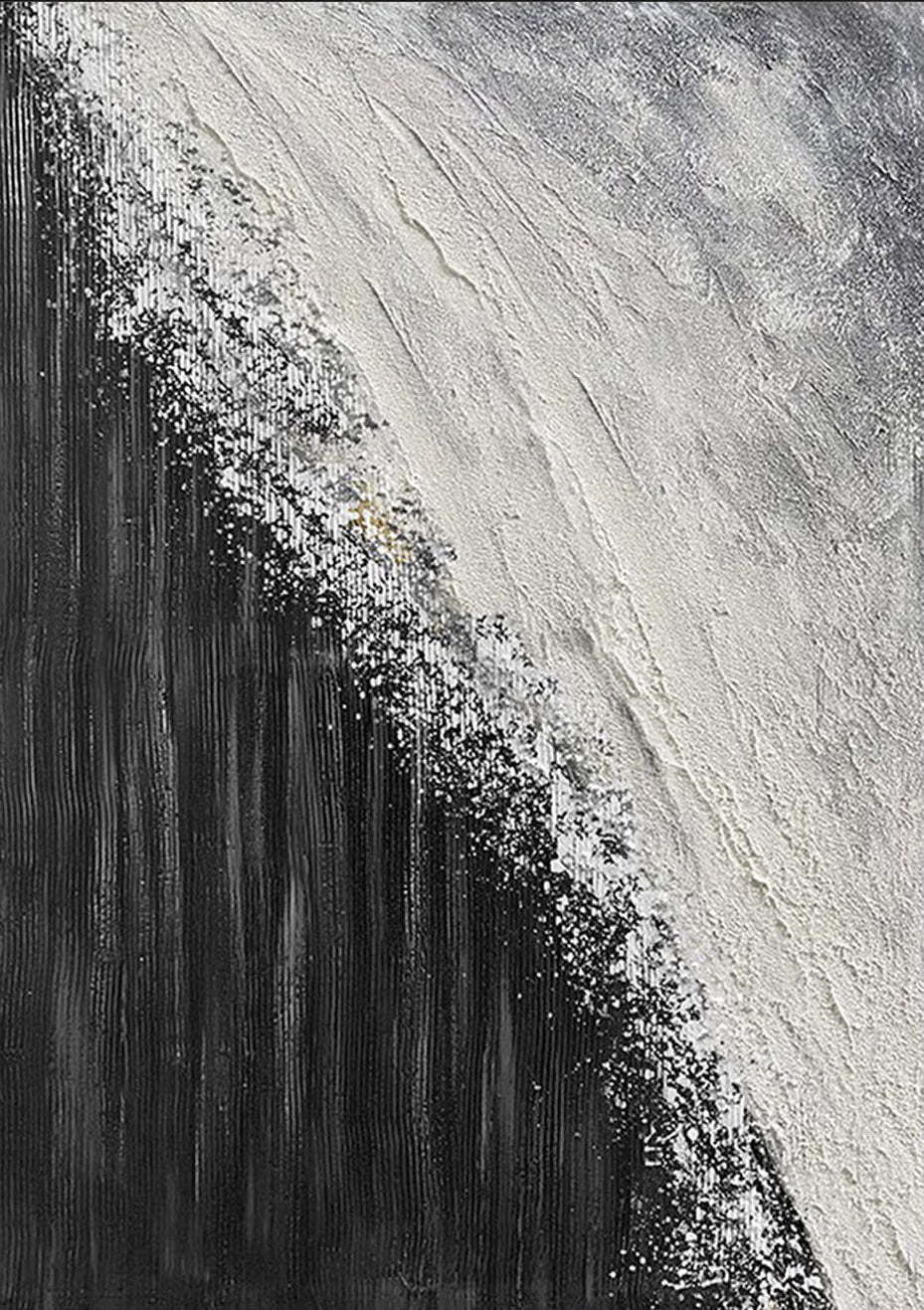 Black and White Minimalist Art Painting hand-painted #HM1853