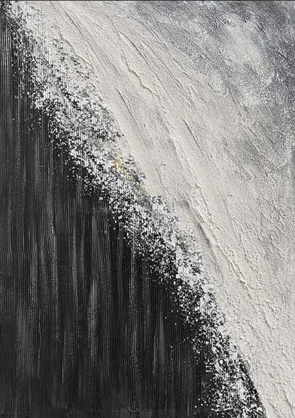 Black and White Minimalist Art Painting hand-painted #HM1853