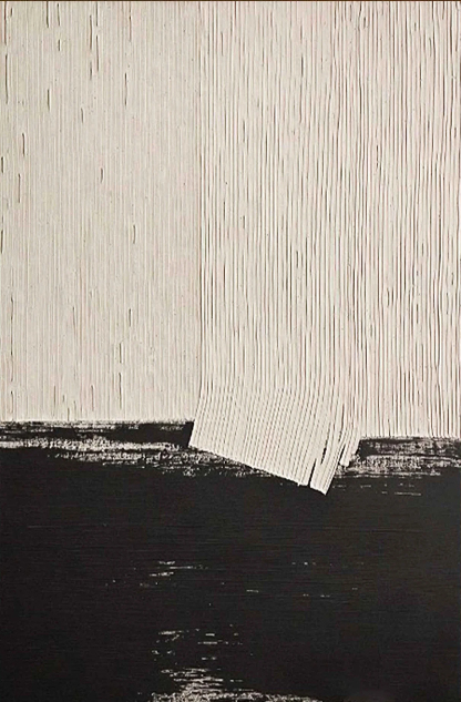 Black & White Minimalist Art Painting hand-painted #HM1840