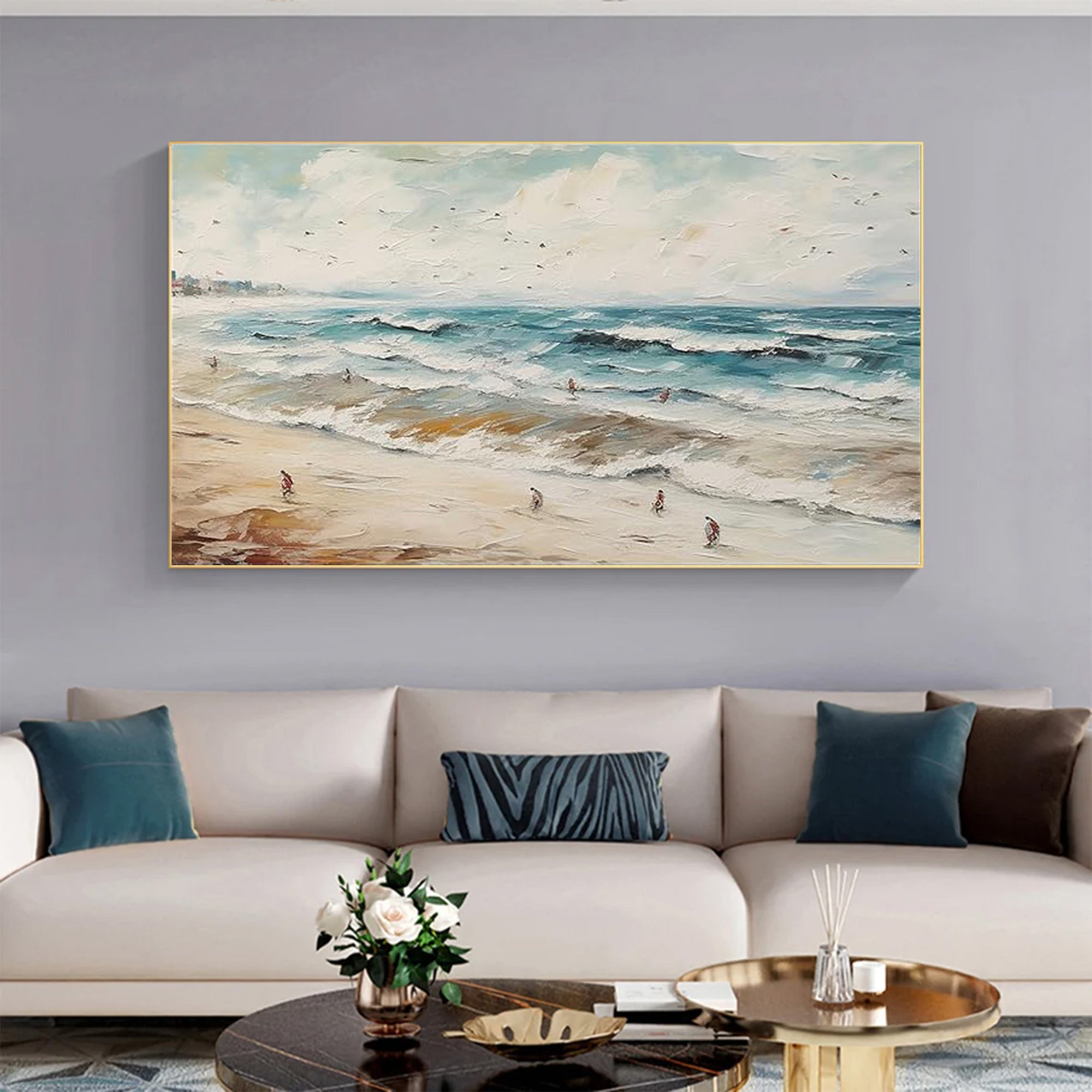 Plaster Art Painting hand - painted #HM1792