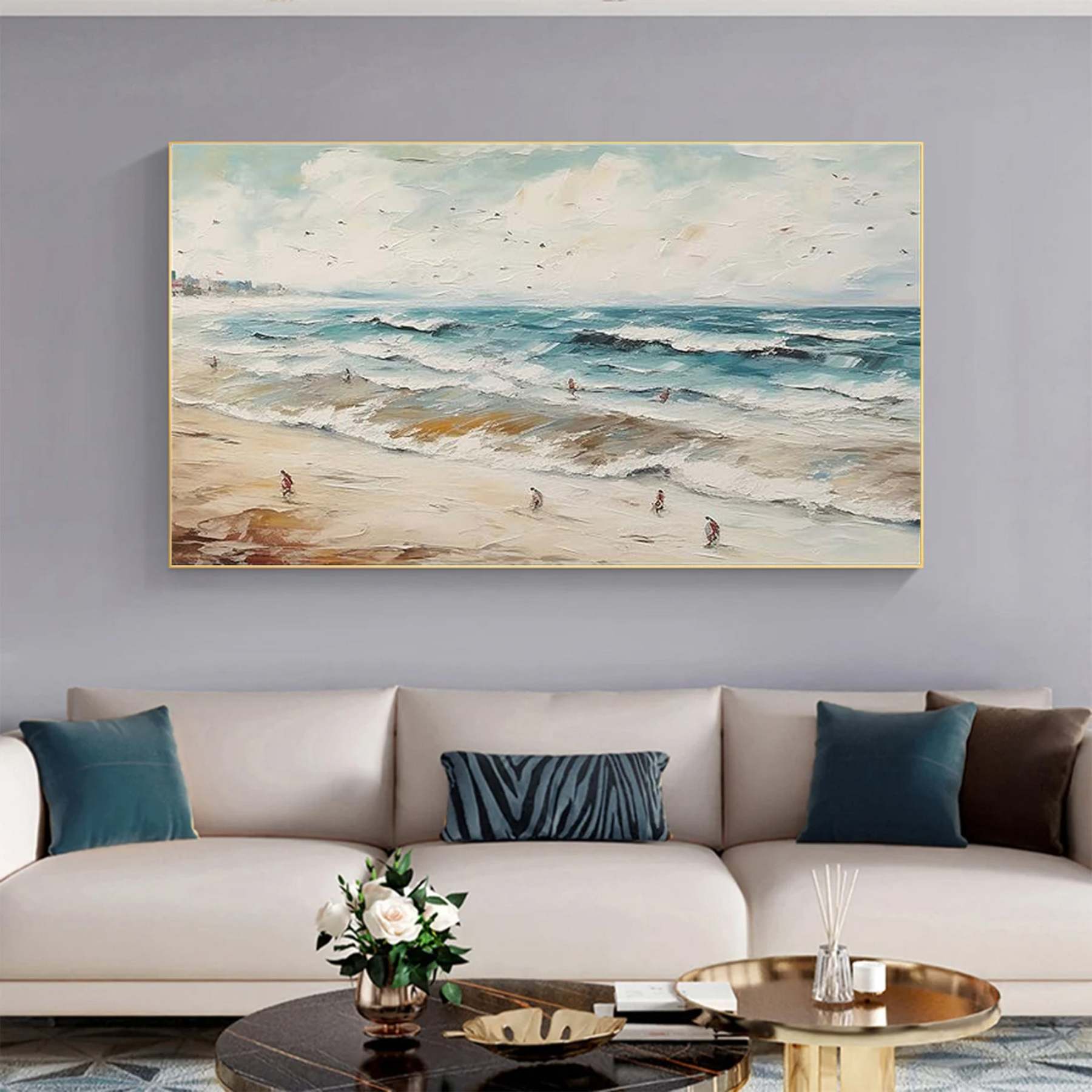 Plaster Art Painting hand - painted #HM1792