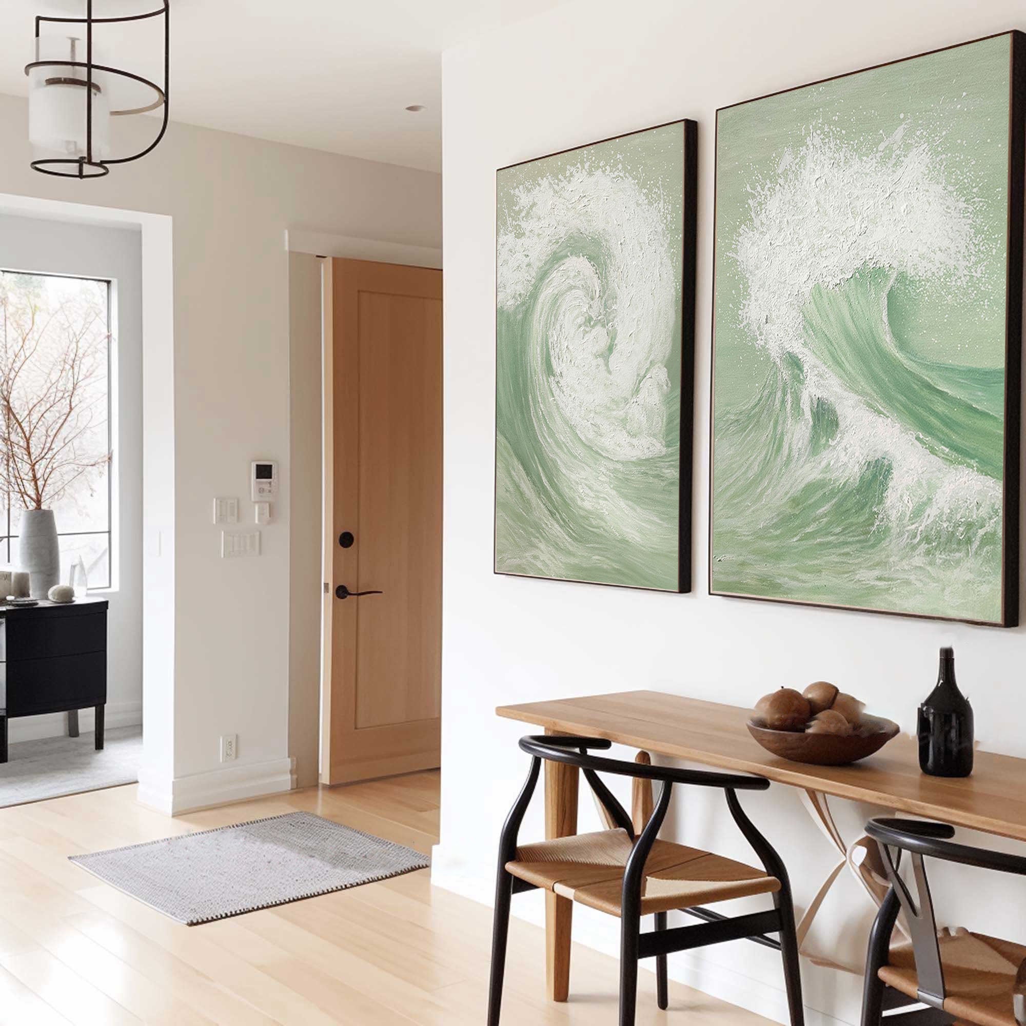 Plaster Art Painting hand - painted Set Of 2 #HM1732