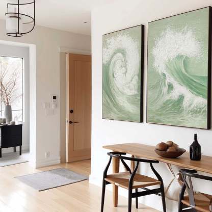 Plaster Art Painting hand - painted Set Of 2 #HM1732