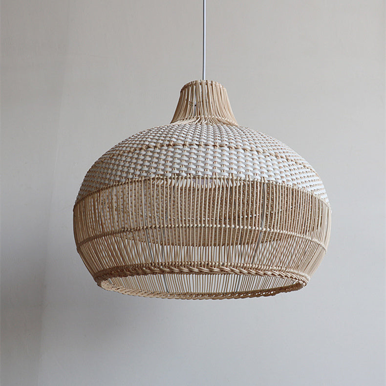 HandWoven Rattan Wicker Shade Pendant Light-yohoLight