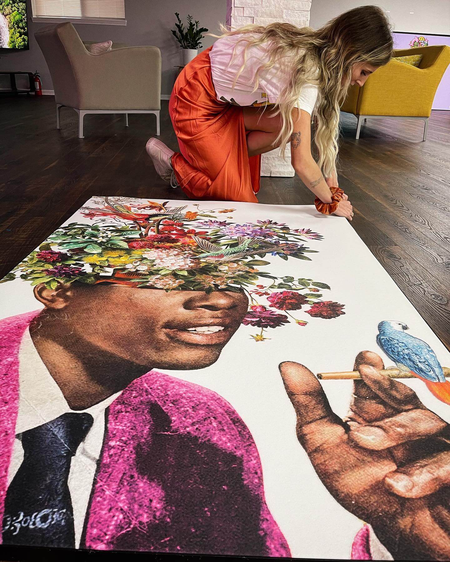 Vintage Wall Art Oil Painting hand-painted #HM1885