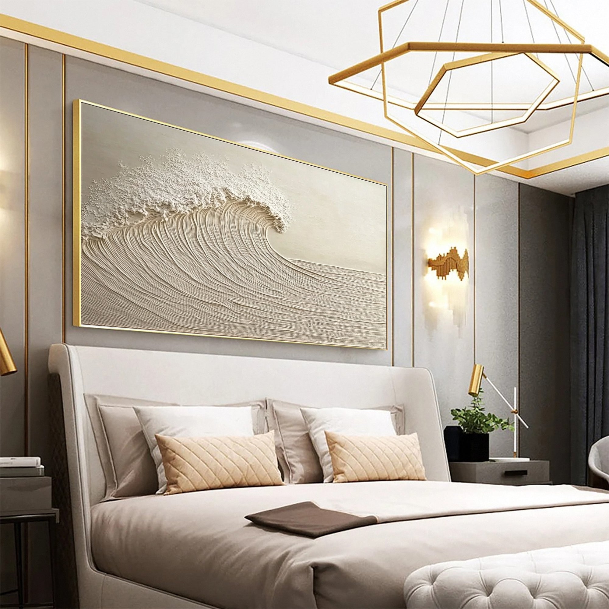 Plaster Art Painting hand - painted #HM1758