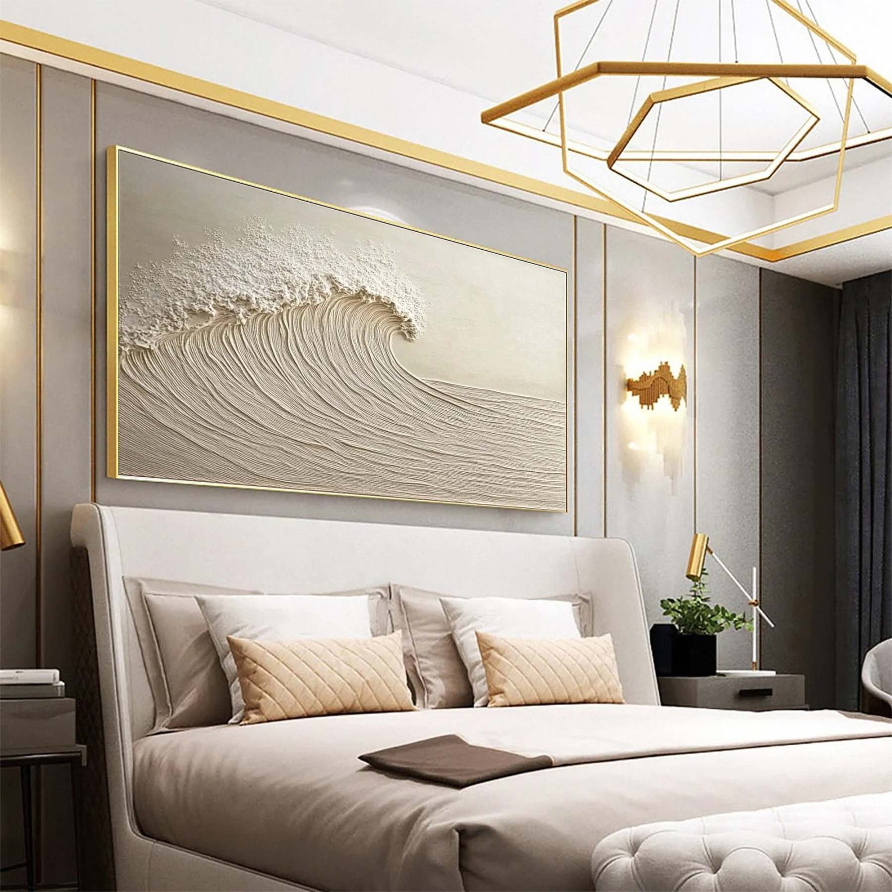 Plaster Art Painting hand - painted #HM1758