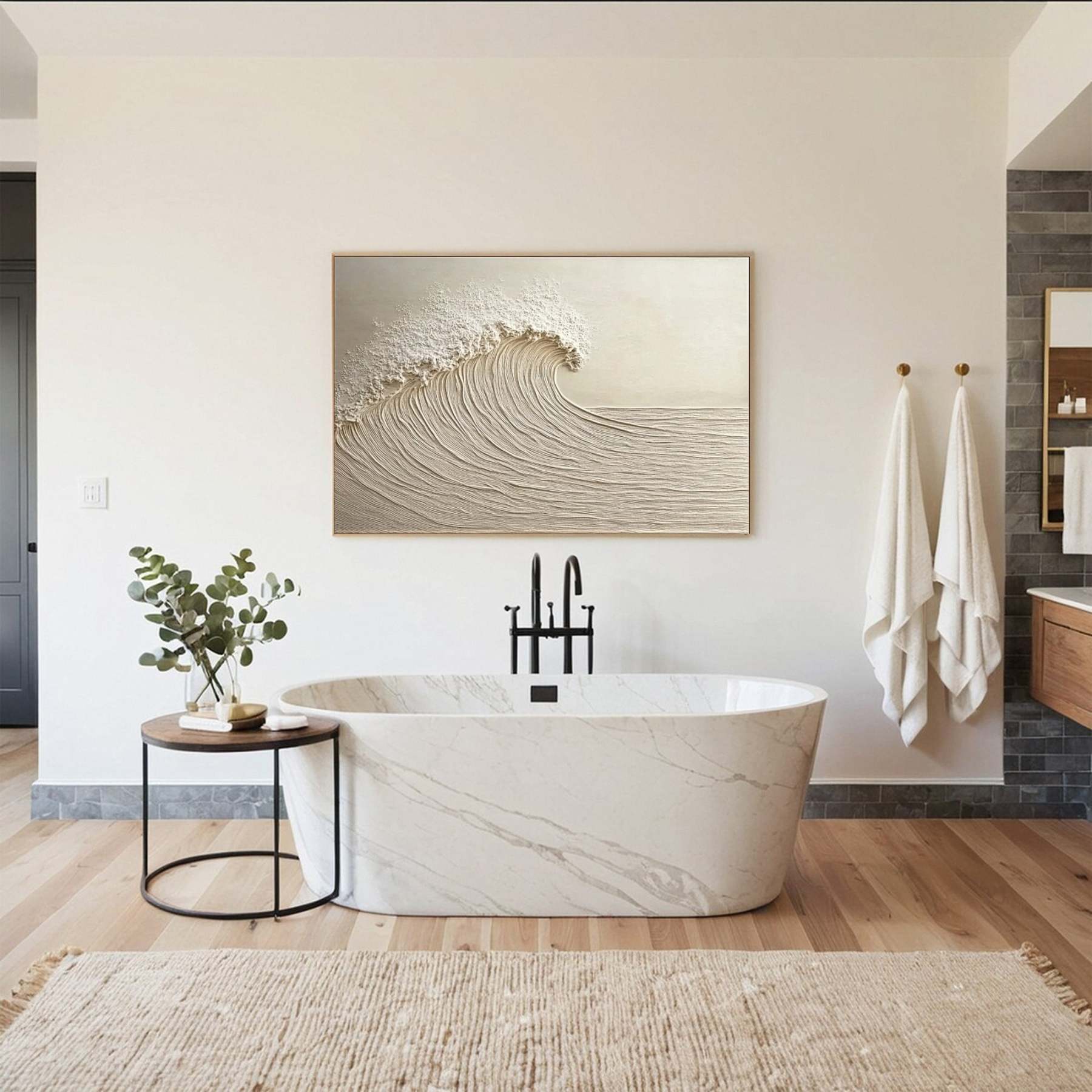 Plaster Art Painting hand - painted #HM1758