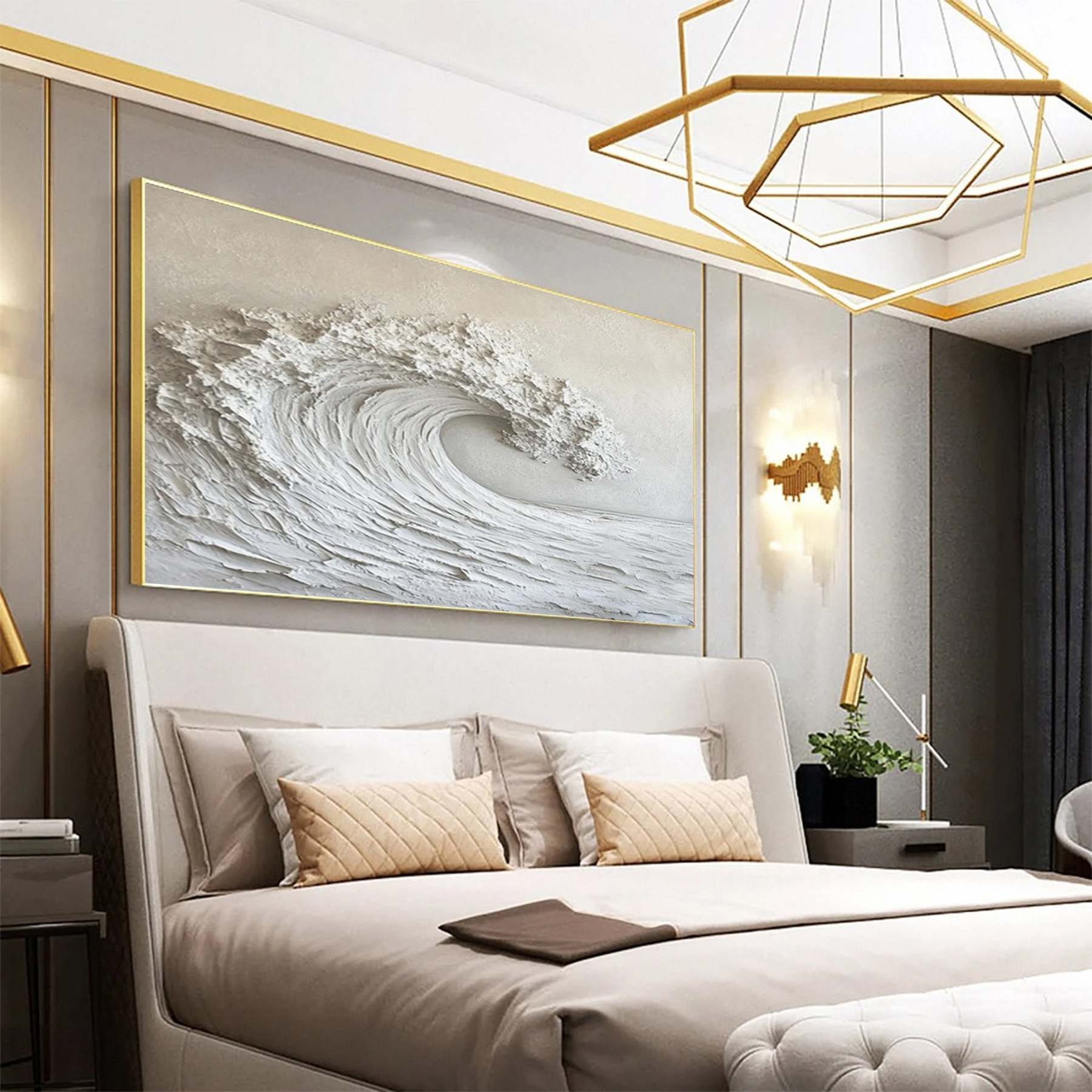 Plaster Art Painting hand - painted #HM1712