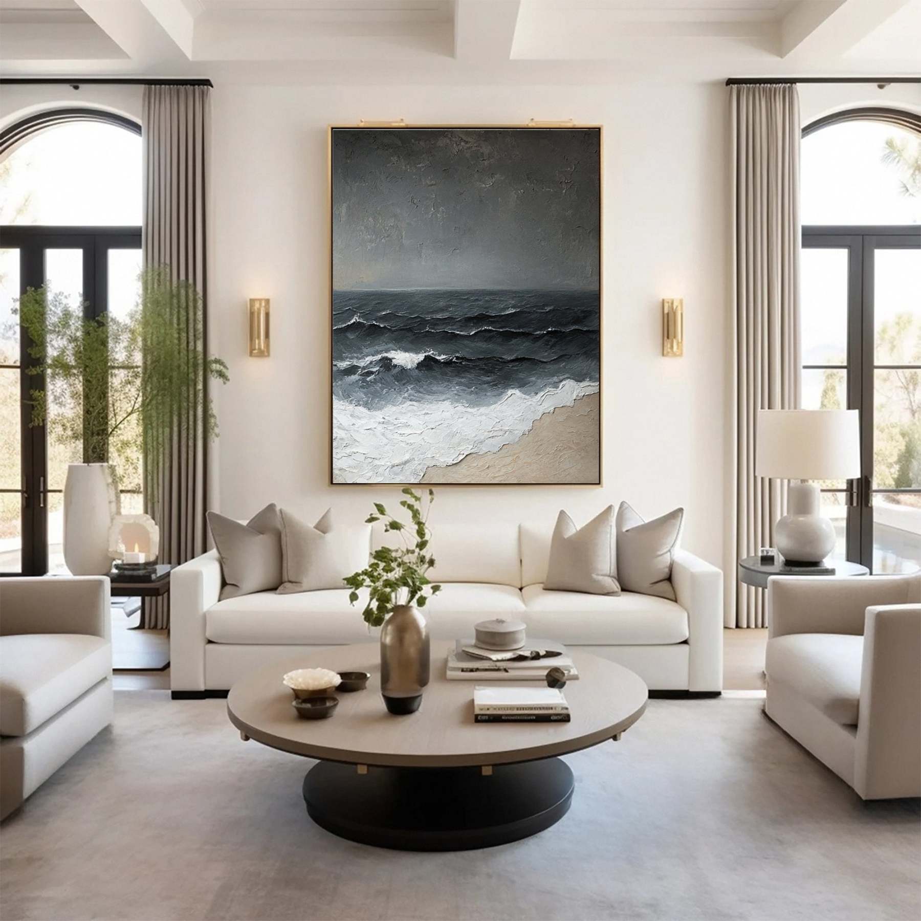 Plaster Art Painting hand - painted #HM1746