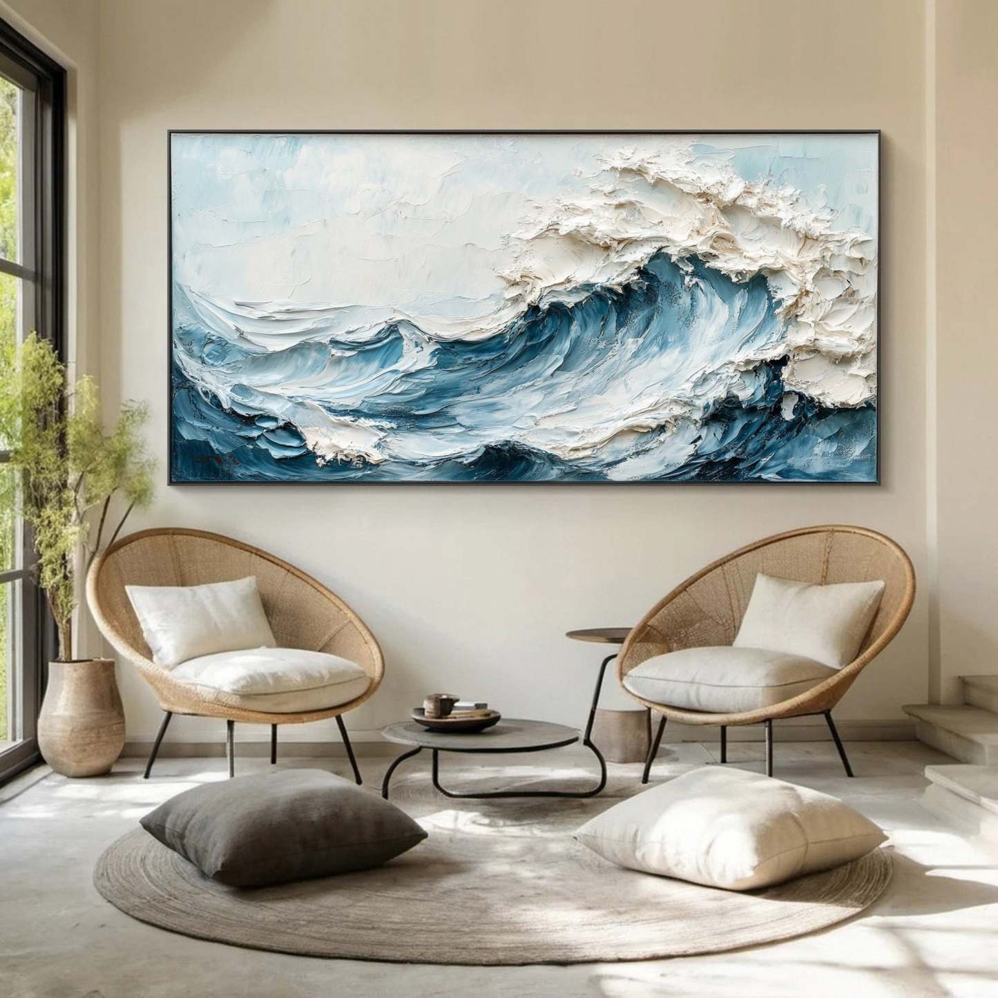 Plaster Art Painting hand - painted #HM1774