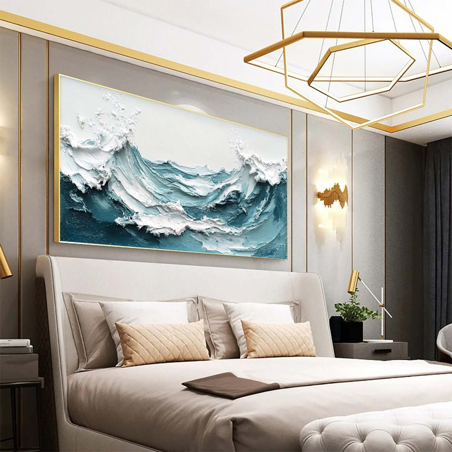 Plaster Art Painting hand - painted #HM1773