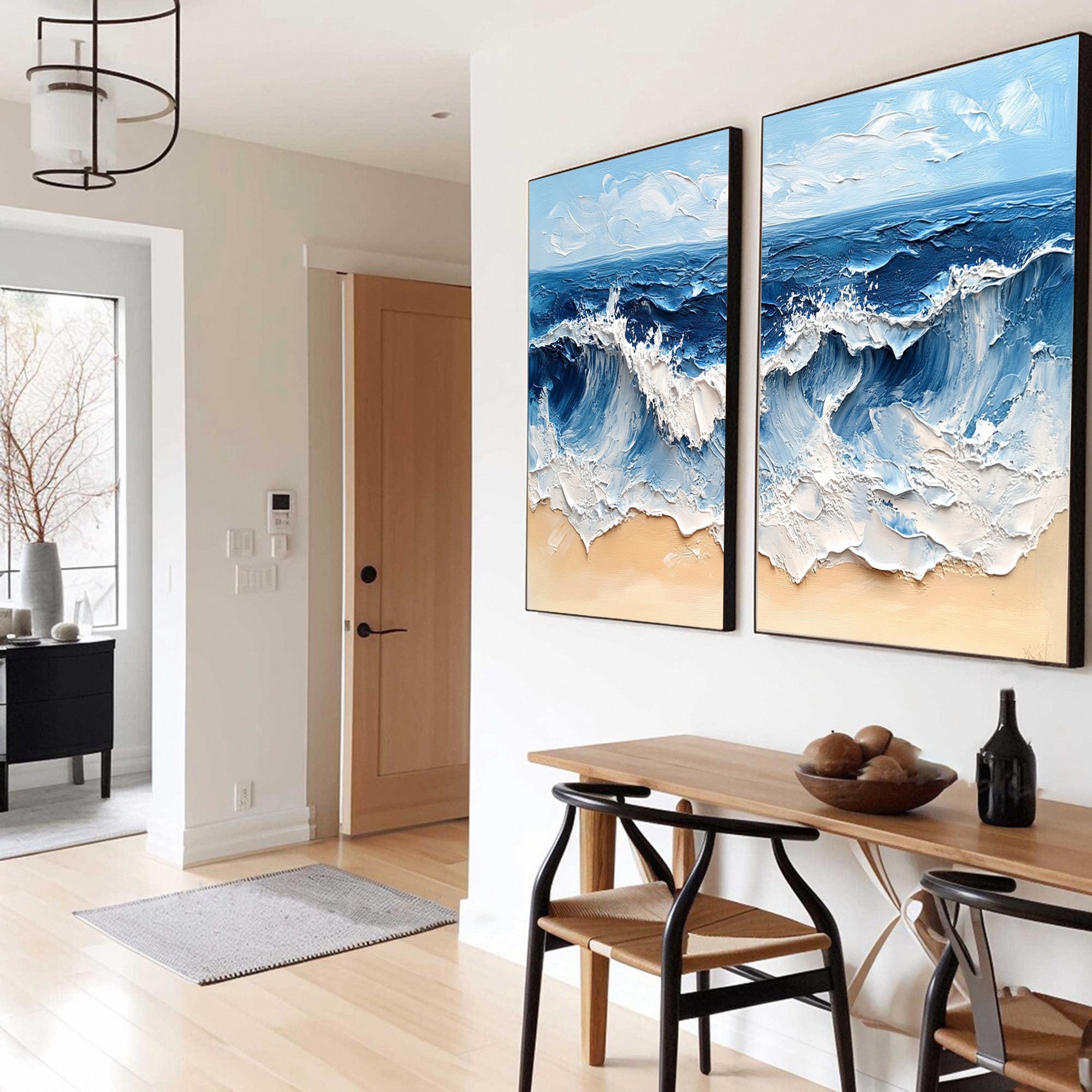 Plaster Art Painting hand - painted Set Of 2 #HM1743