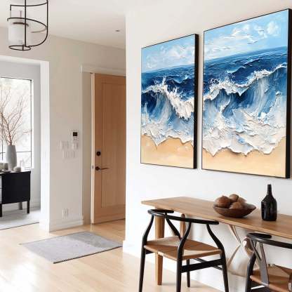 Plaster Art Painting hand - painted Set Of 2 #HM1743