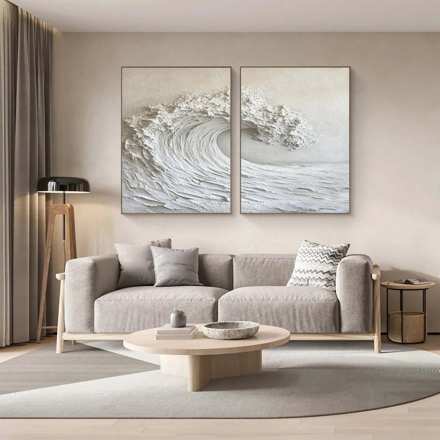 Plaster Art Painting hand - painted Set Of 2 #HM1707