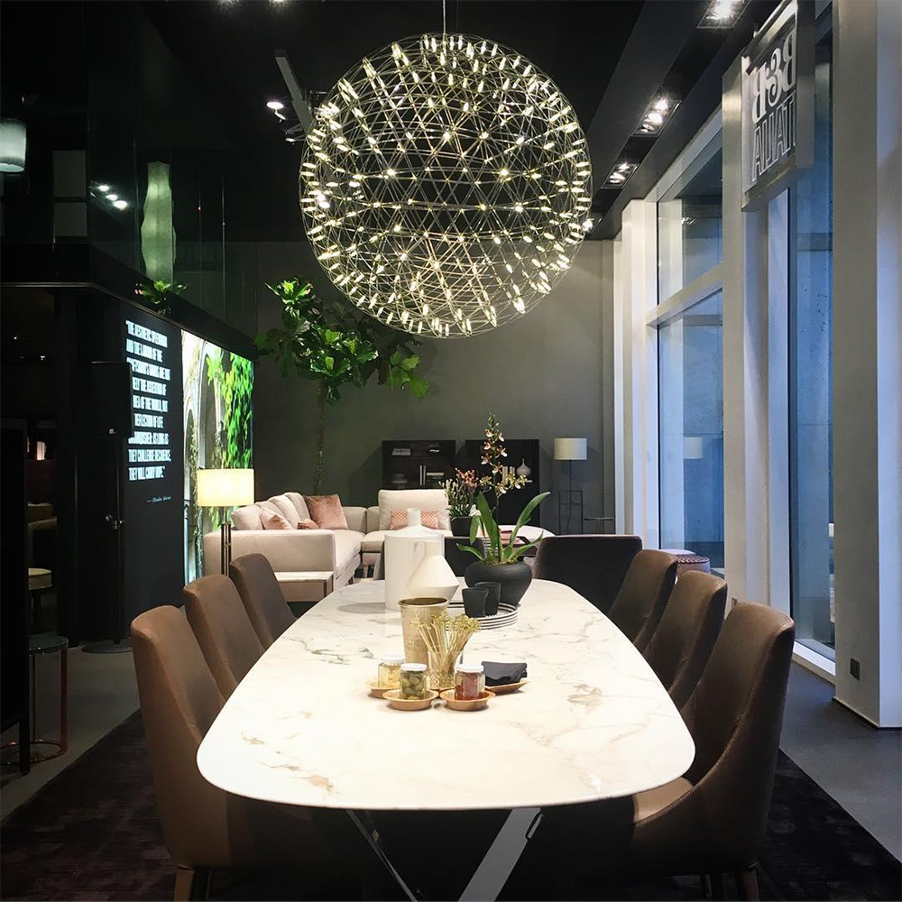 Spherical Modern Sparkling Metal Pendant Light-yohoLight