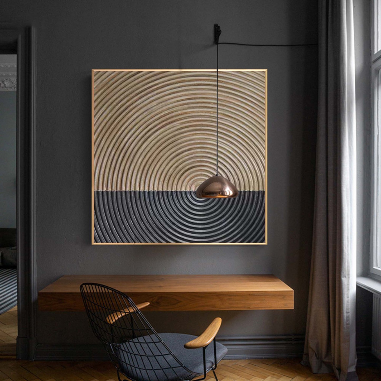 Plaster Art Painting hand - painted #HM663-Homemural